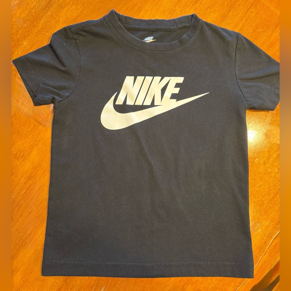 Nike Black Tee with White Swoosh Logo